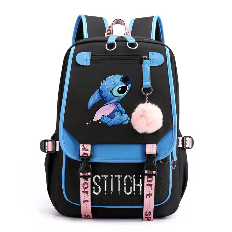 Lilo Stitch Waterproof Backpack School Notebook Travel Bags USB Charging