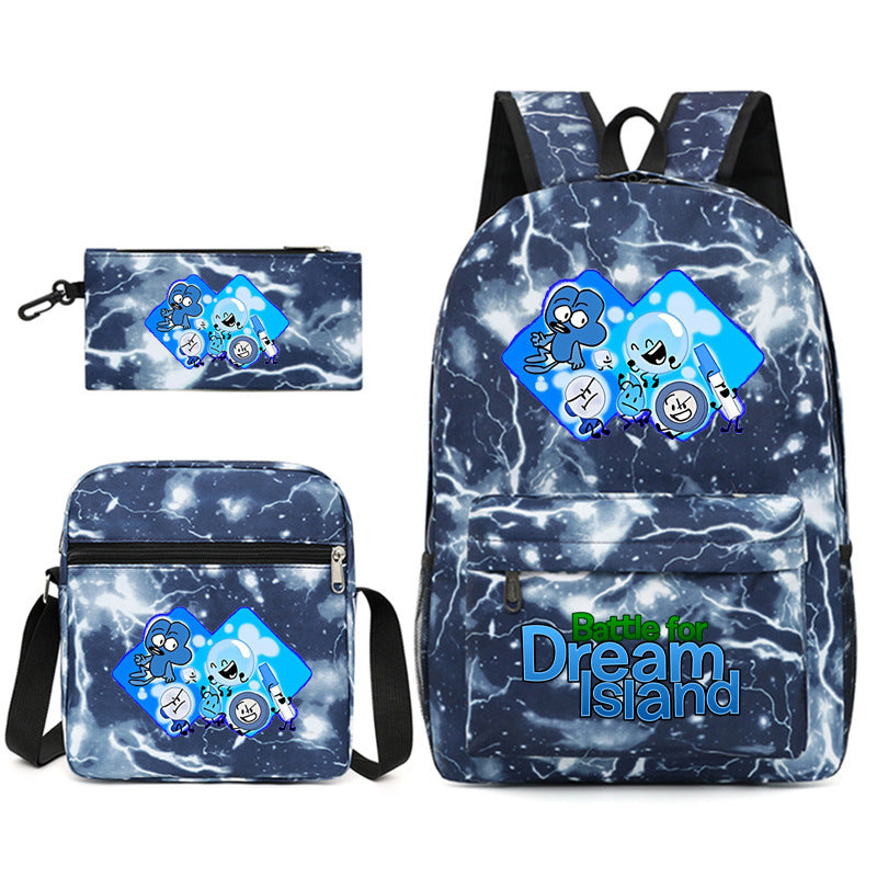 Battle for Dream Island Printed Schoolbag Backpack Shoulder Bag Pencil Bag 3pcs set for Kids Students