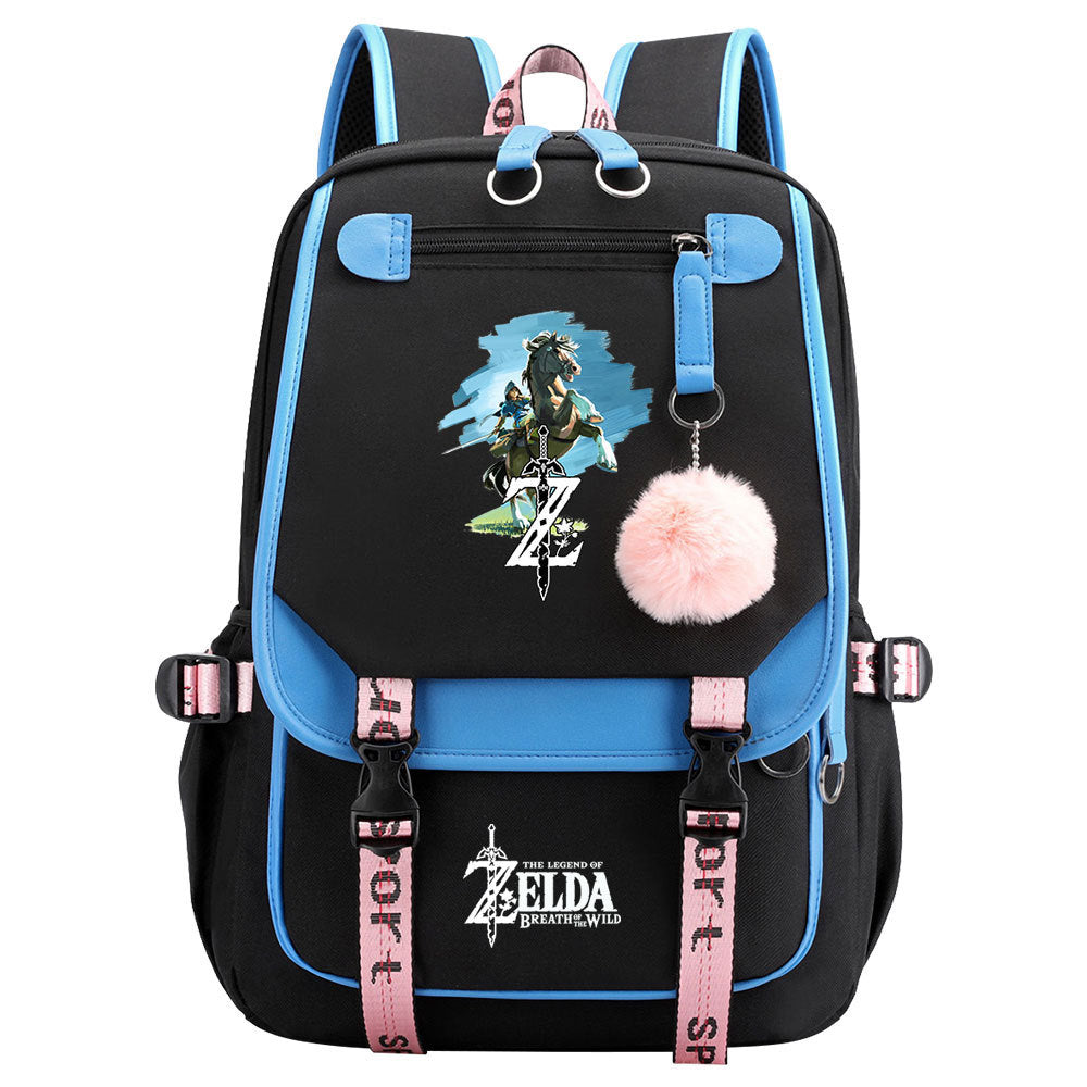 The Legend of Zelda Tears of the Kingdom  Waterproof Backpack School Notebook Travel Bags USB Charging