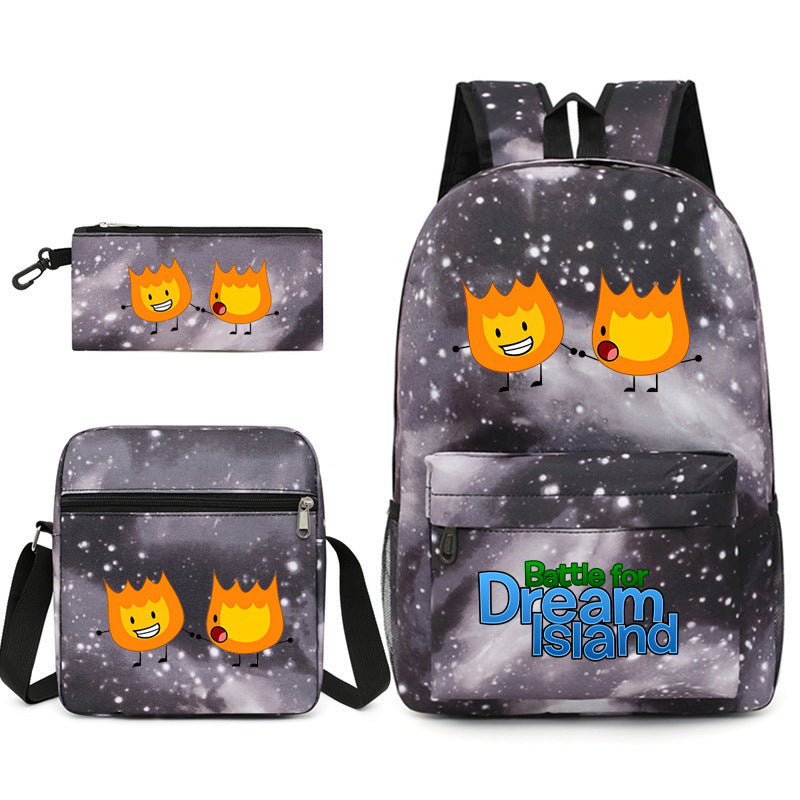 Battle for Dream Island Printed Schoolbag Backpack Shoulder Bag Pencil Bag 3pcs set for Kids Students