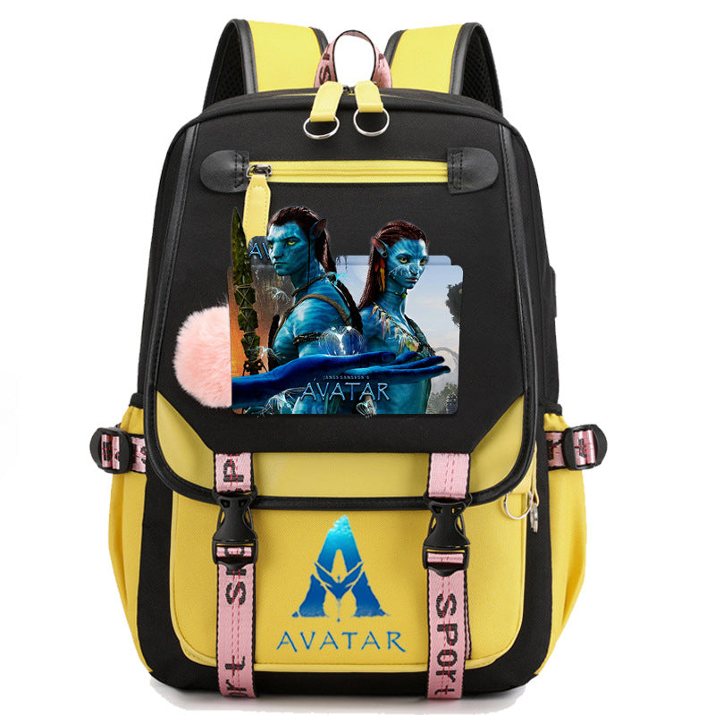 Avatar The Way of Water Waterproof Backpack School Notebook Travel Bags USB Charging