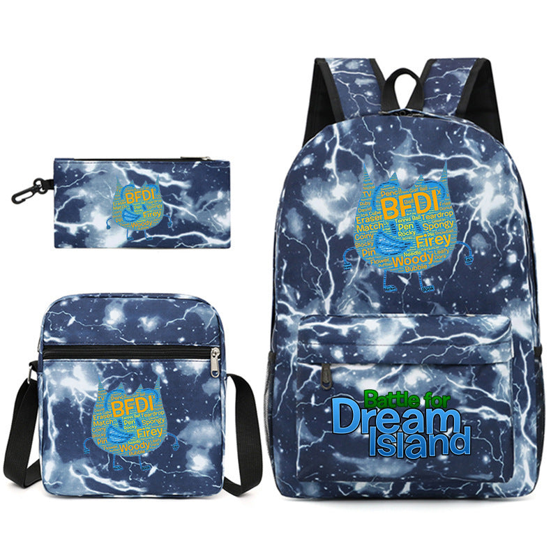 Battle for Dream Island Printed Schoolbag Backpack Shoulder Bag Pencil Bag 3pcs set for Kids Students