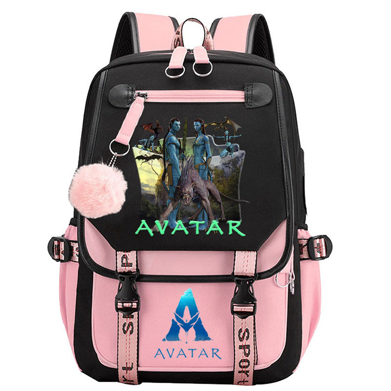 Avatar The Way of Water Waterproof Backpack School Notebook Travel Bags USB Charging