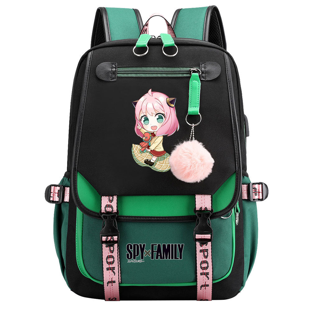 SPY×FAMILY Waterproof Backpack School Notebook Travel Bags USB Charging