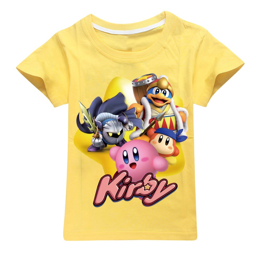 Kirby Casual Sweatshirt Spring Autumn Short Sleeve T-Shirts for Kids