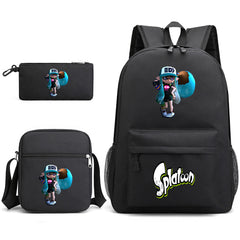 Splatoon Printed Schoolbag Backpack Shoulder Bag Pencil Bag 3pcs set for Kids Students