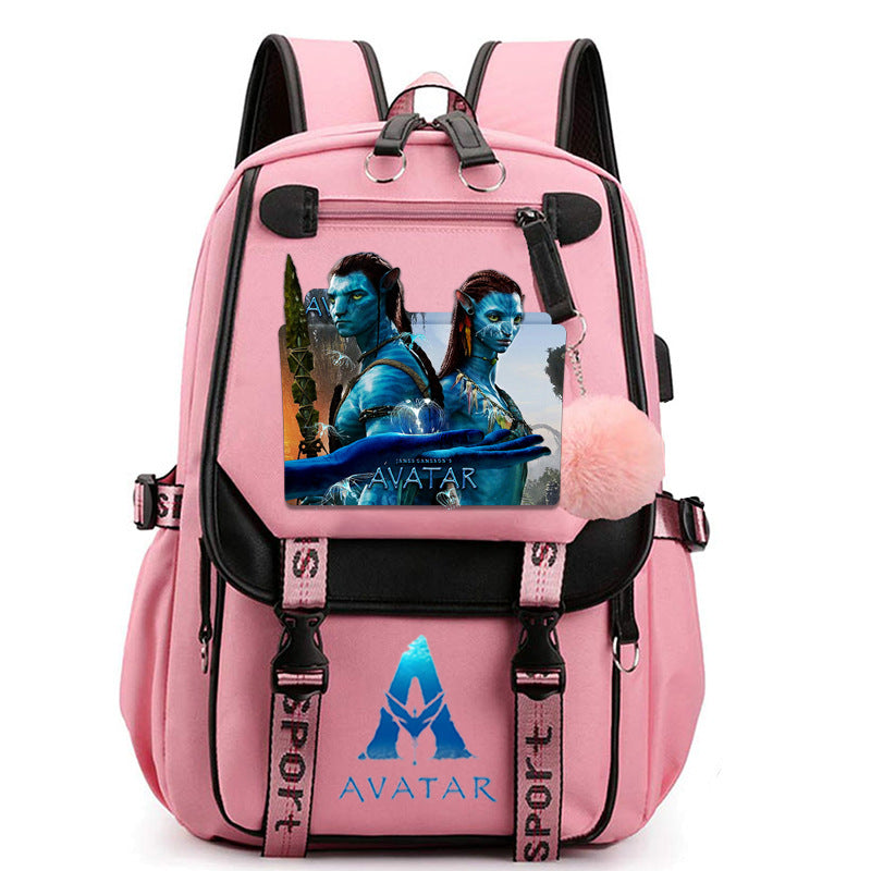 Avatar The Way of Water Waterproof Backpack School Notebook Travel Bags USB Charging