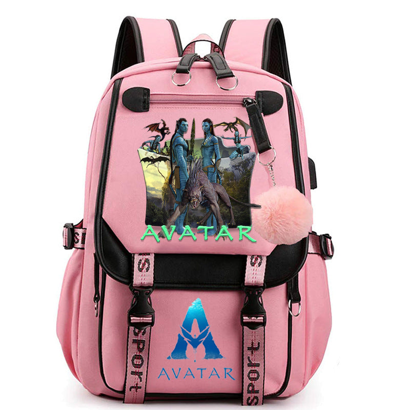 Avatar The Way of Water Waterproof Backpack School Notebook Travel Bags USB Charging