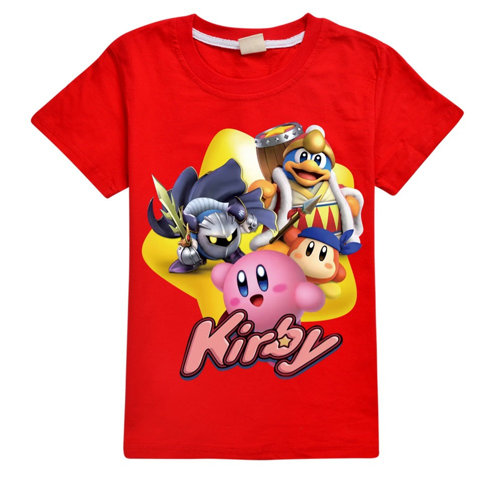 Kirby Casual Sweatshirt Spring Autumn Short Sleeve T-Shirts for Kids