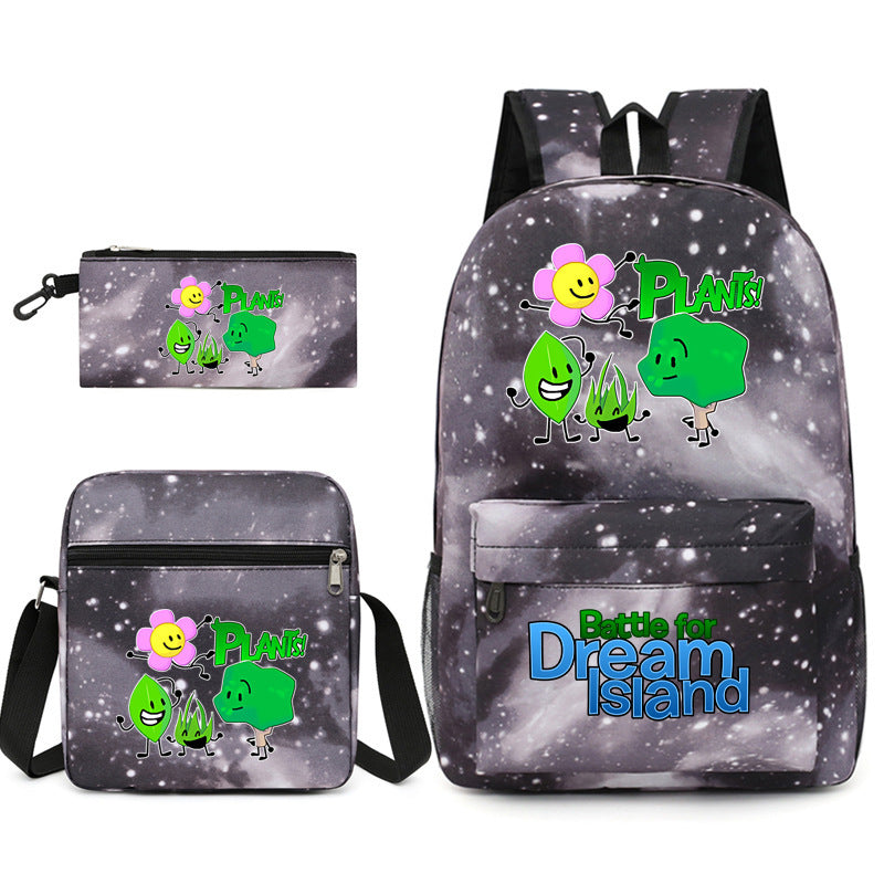 Battle for Dream Island Printed Schoolbag Backpack Shoulder Bag Pencil Bag 3pcs set for Kids Students