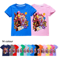 Five Nights at Freddys Casual Sweatshirt Spring Autumn Short Sleeve T-Shirts for Kids