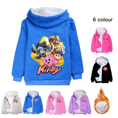 Kirby Sherpa Lined Hoodie Fleece Sweatshirt Full Zip Hooded Jacket for Kids