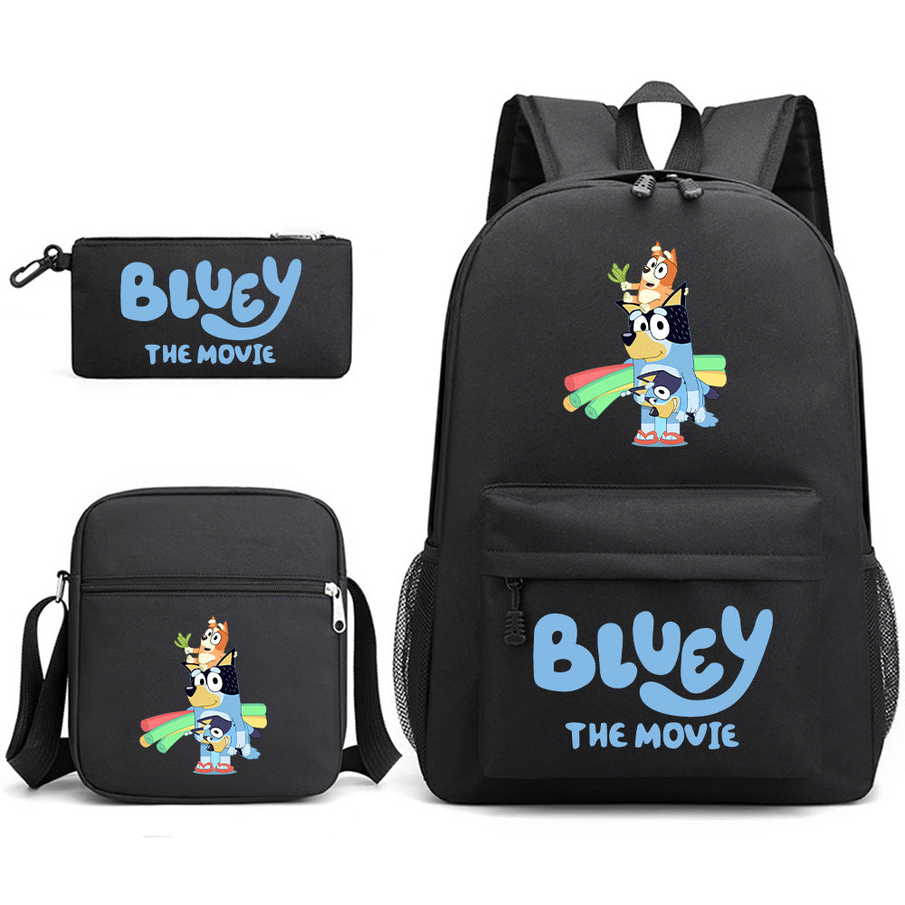 Blue Heeler Bingo Printed Schoolbag Backpack Shoulder Bag Pencil Bag 3pcs set for Kids Students