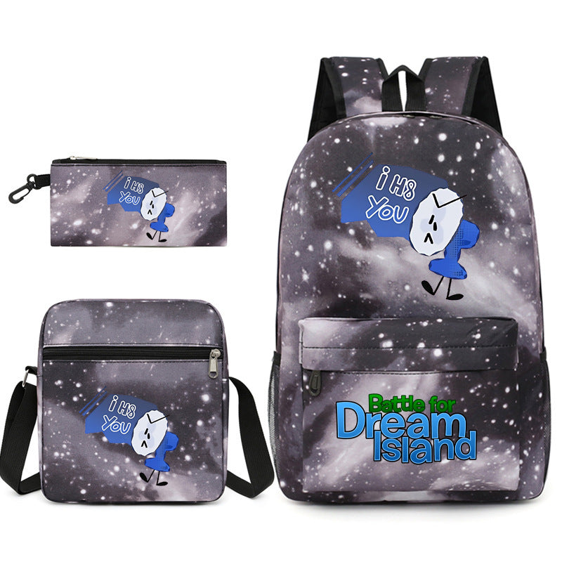 Battle for Dream Island Printed Schoolbag Backpack Shoulder Bag Pencil Bag 3pcs set for Kids Students