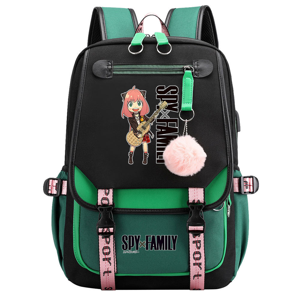 SPY×FAMILY Waterproof Backpack School Notebook Travel Bags USB Charging