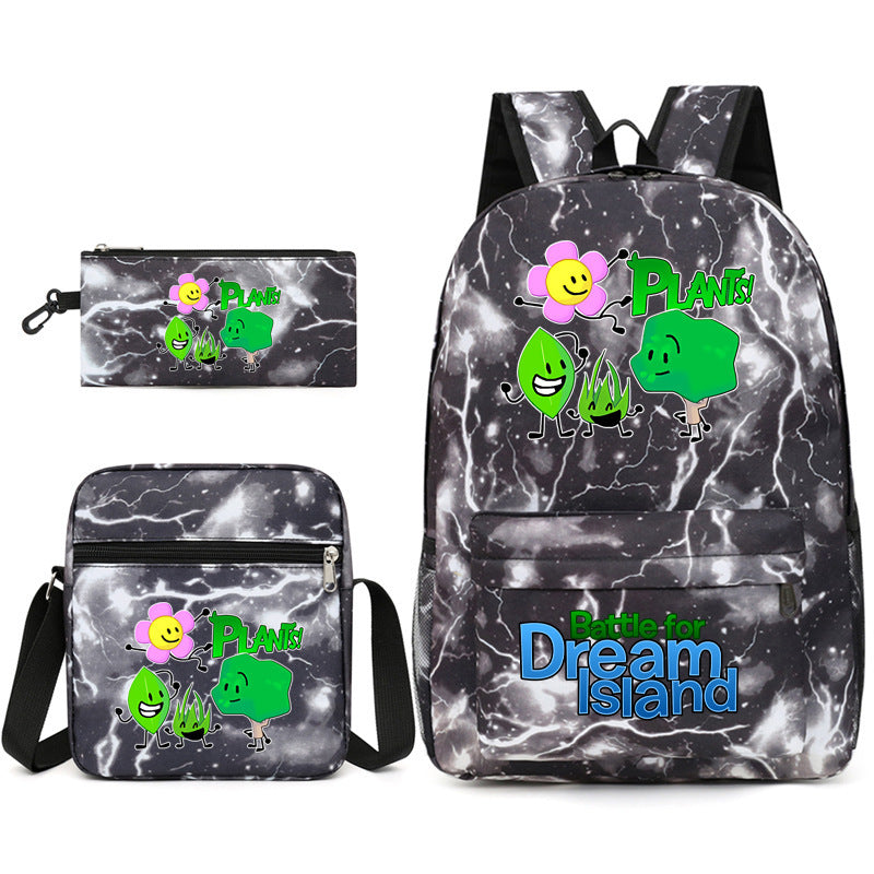 Battle for Dream Island Printed Schoolbag Backpack Shoulder Bag Pencil Bag 3pcs set for Kids Students