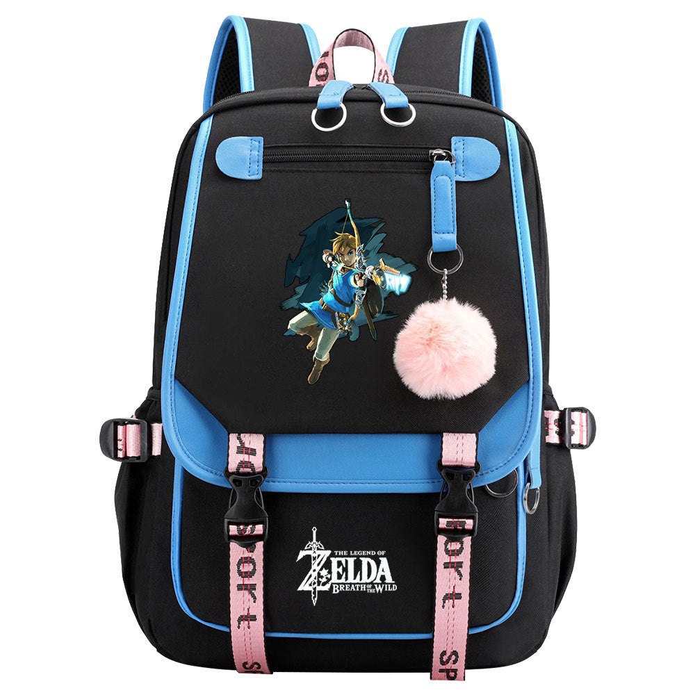 The Legend of Zelda Tears of the Kingdom  Waterproof Backpack School Notebook Travel Bags USB Charging