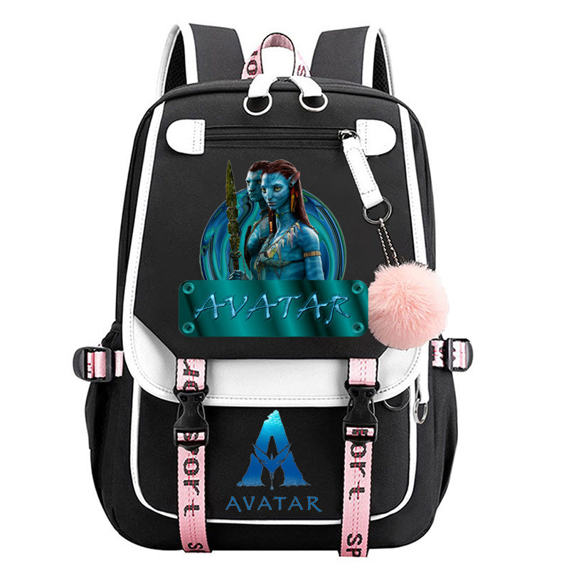 Avatar The Way of Water Waterproof Backpack School Notebook Travel Bags USB Charging