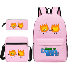 Battle for Dream Island Printed Schoolbag Backpack Shoulder Bag Pencil Bag 3pcs set for Kids Students