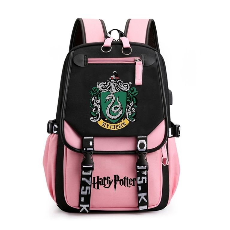 Gryffindor Slytherin Ravenclaw Hufflepuff Waterproof Backpack School Notebook Travel Bags USB Charging