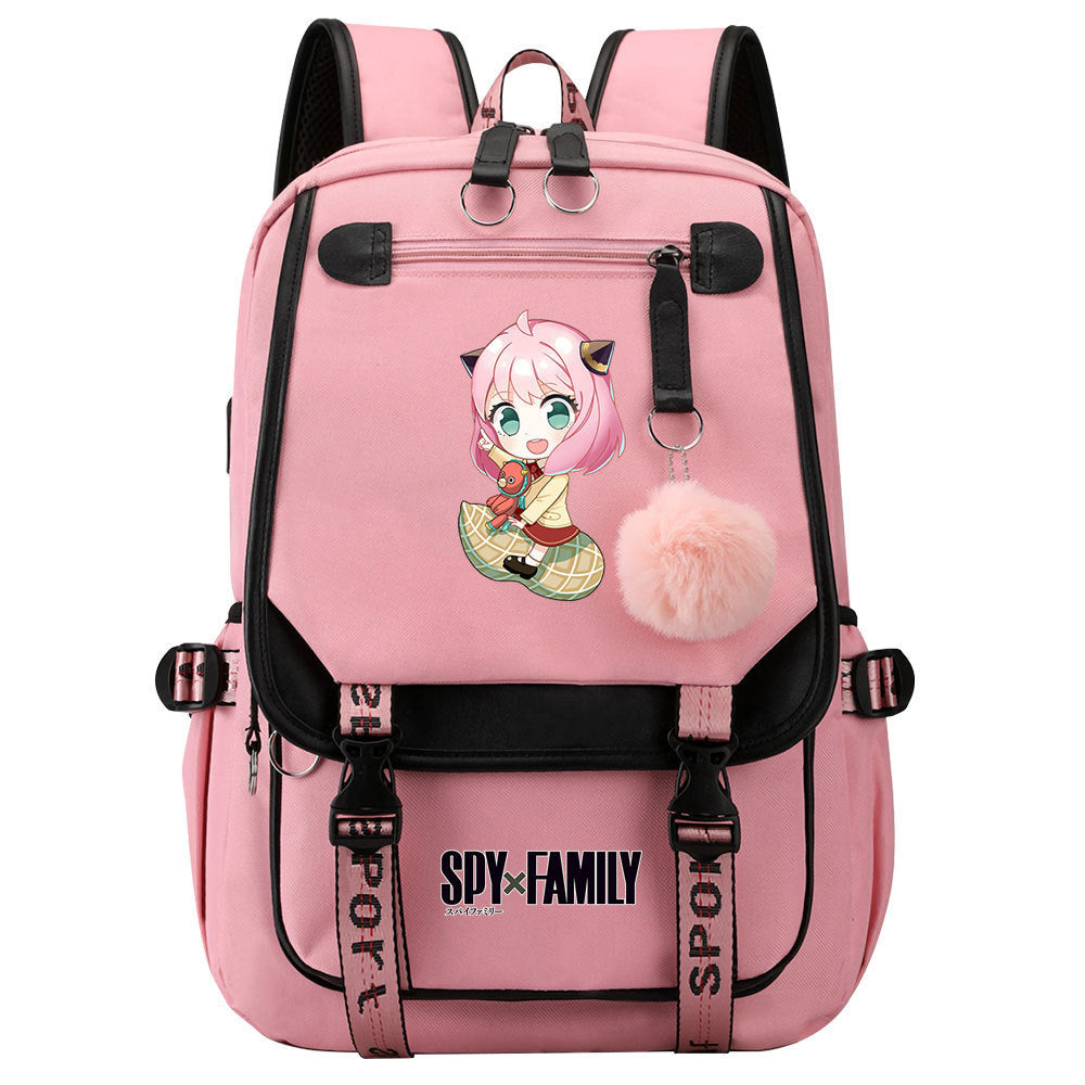 SPY×FAMILY Waterproof Backpack School Notebook Travel Bags USB Charging