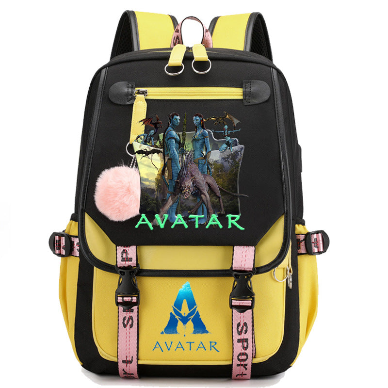 Avatar The Way of Water Waterproof Backpack School Notebook Travel Bags USB Charging