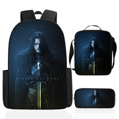 Game of Thrones Full Printed Backpack Schoolbag Travel Notebook Bag Lunch Bag Pencil Bag for Kids Students 3PCS