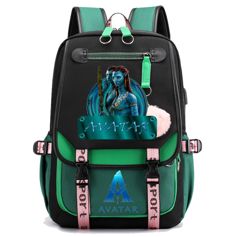 Avatar The Way of Water Waterproof Backpack School Notebook Travel Bags USB Charging