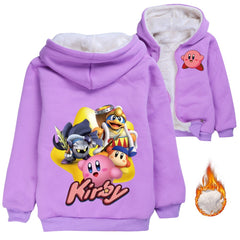 Kirby Sherpa Lined Hoodie Fleece Sweatshirt Full Zip Hooded Jacket for Kids