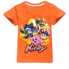 Kirby Casual Sweatshirt Spring Autumn Short Sleeve T-Shirts for Kids