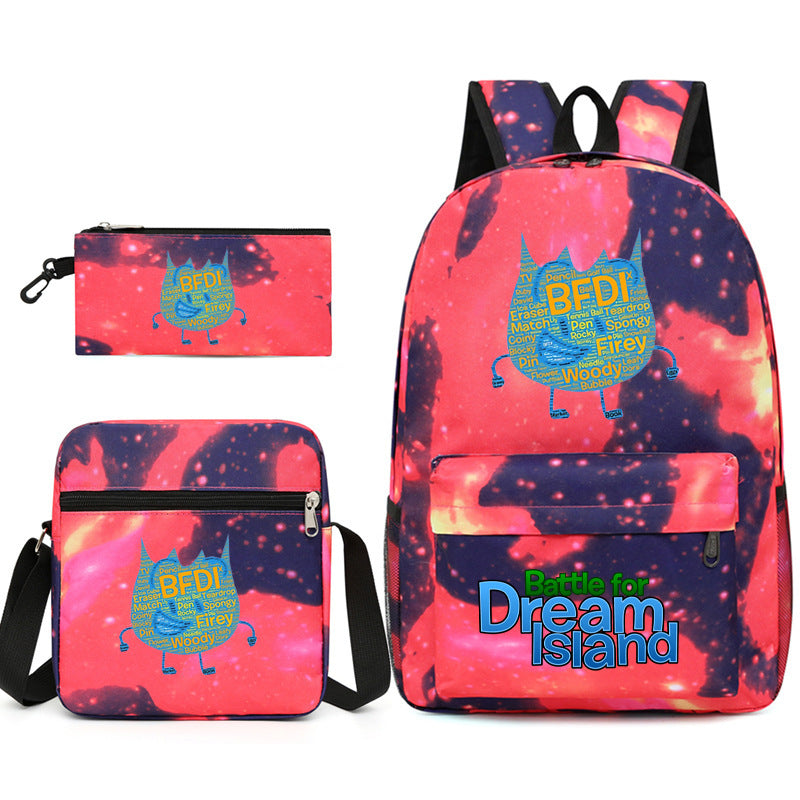 Battle for Dream Island Printed Schoolbag Backpack Shoulder Bag Pencil Bag 3pcs set for Kids Students