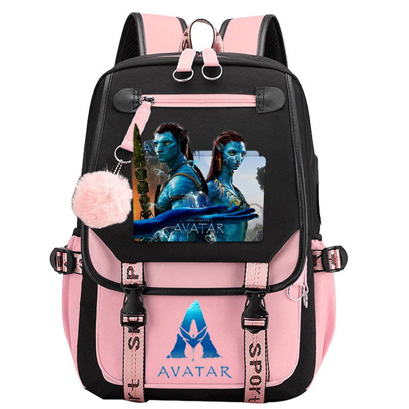 Avatar The Way of Water Waterproof Backpack School Notebook Travel Bags USB Charging