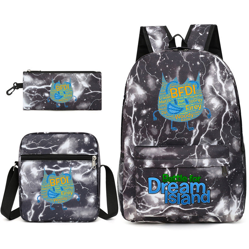 Battle for Dream Island Printed Schoolbag Backpack Shoulder Bag Pencil Bag 3pcs set for Kids Students