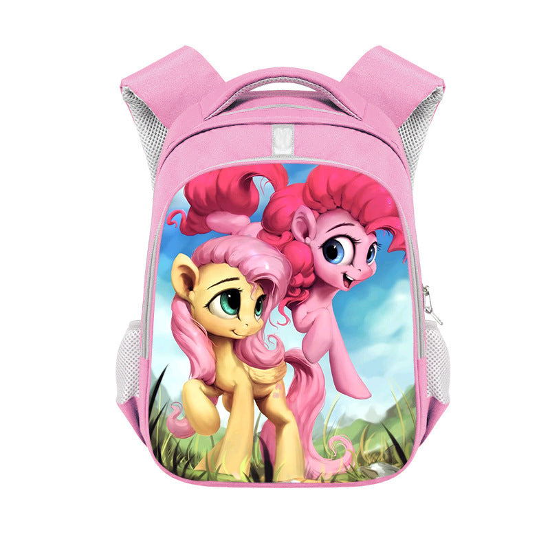 My Little Pony Full Printed Pink Backpack Schoolbag Travel Notebook Bag for Kids Students