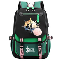 The Legend of Zelda Tears of the Kingdom  Waterproof Backpack School Notebook Travel Bags USB Charging