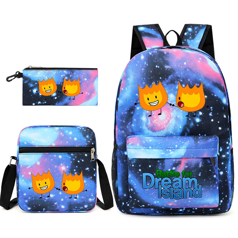 Battle for Dream Island Printed Schoolbag Backpack Shoulder Bag Pencil Bag 3pcs set for Kids Students