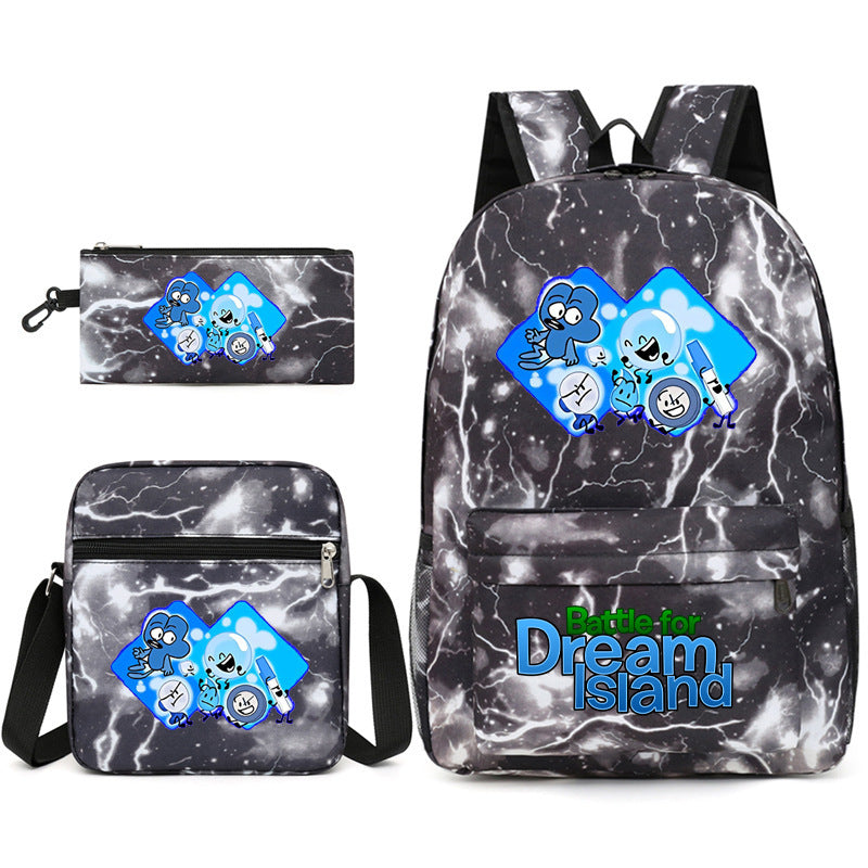 Battle for Dream Island Printed Schoolbag Backpack Shoulder Bag Pencil Bag 3pcs set for Kids Students