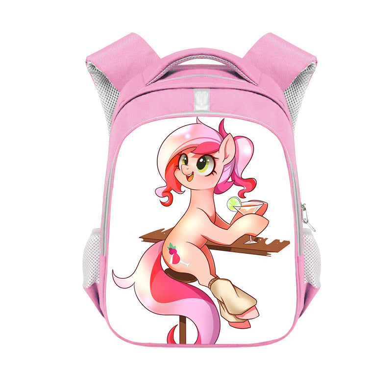 My Little Pony Full Printed Pink Backpack Schoolbag Travel Notebook Bag for Kids Students
