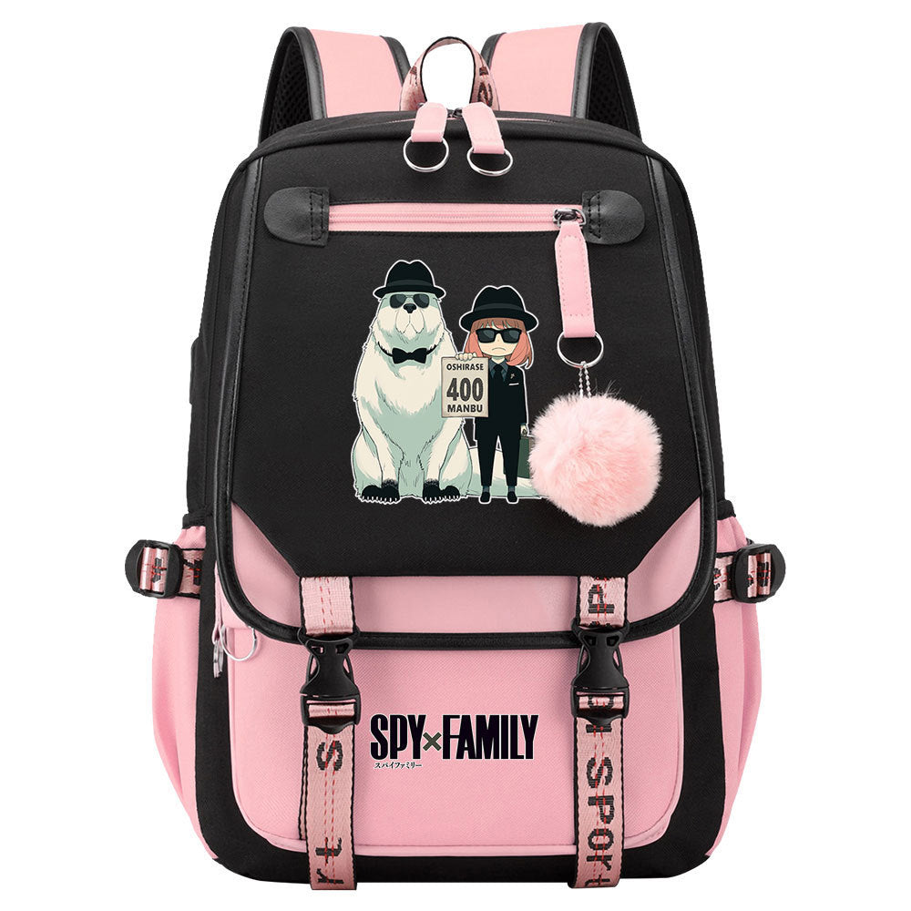 SPY×FAMILY Waterproof Backpack School Notebook Travel Bags USB Charging