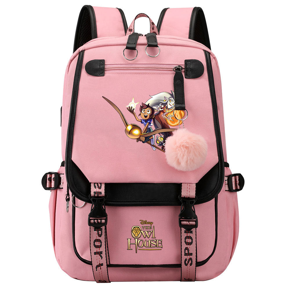 The Owl House Waterproof Backpack School Notebook Travel Bags USB Charging