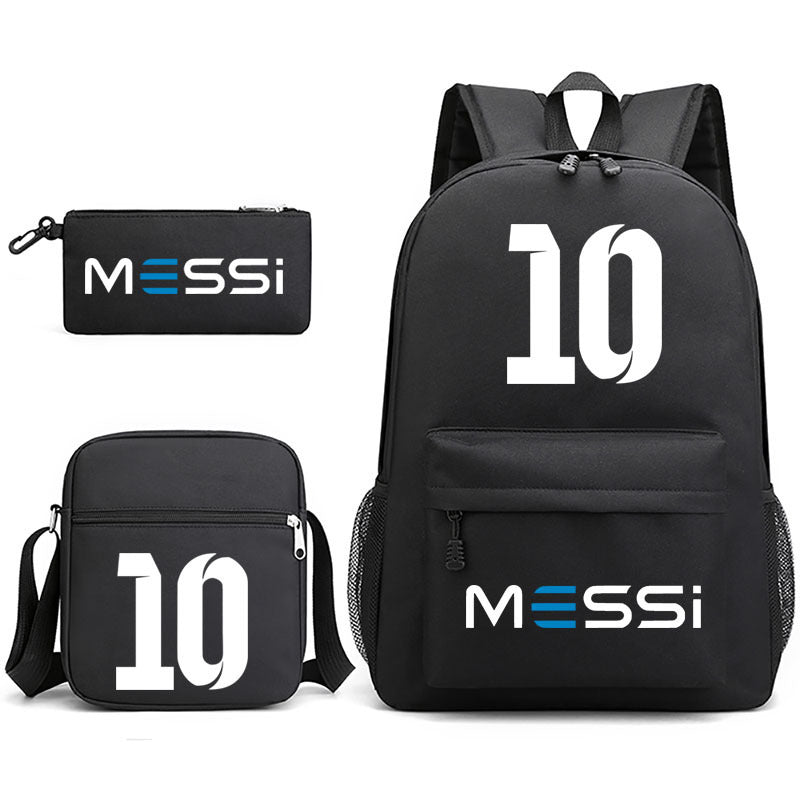 Lionel Football Player Schoolbag Backpack Shoulder Bag Pencil Case set for Kids Students