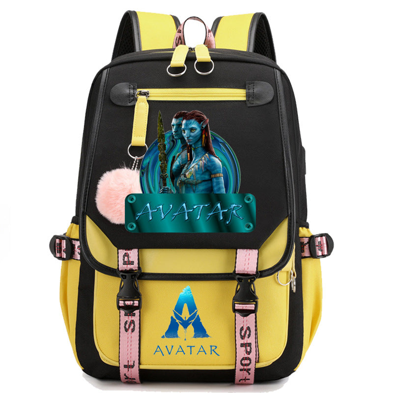 Avatar The Way of Water Waterproof Backpack School Notebook Travel Bags USB Charging