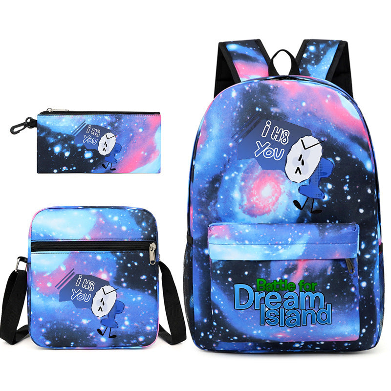 Battle for Dream Island Printed Schoolbag Backpack Shoulder Bag Pencil Bag 3pcs set for Kids Students