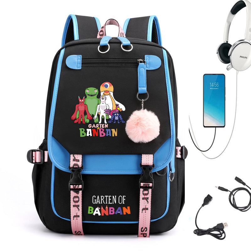 Garten of Banban Waterproof Backpack School Notebook Travel Bags USB Charging