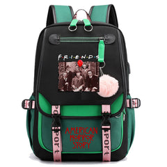 IT Clown Horror Movie Waterproof Backpack School Notebook Travel Bags USB Charging