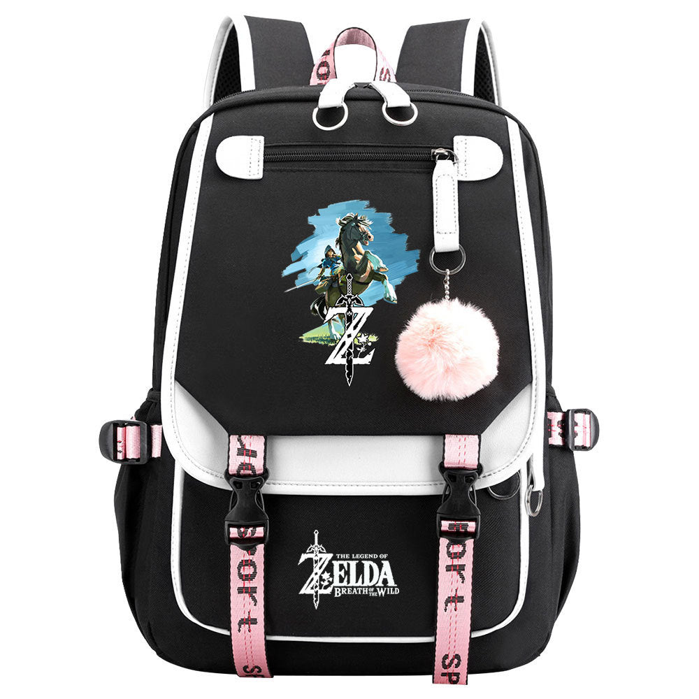 The Legend of Zelda Tears of the Kingdom  Waterproof Backpack School Notebook Travel Bags USB Charging