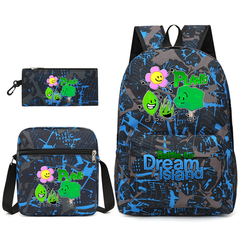 Battle for Dream Island Printed Schoolbag Backpack Shoulder Bag Pencil Bag 3pcs set for Kids Students