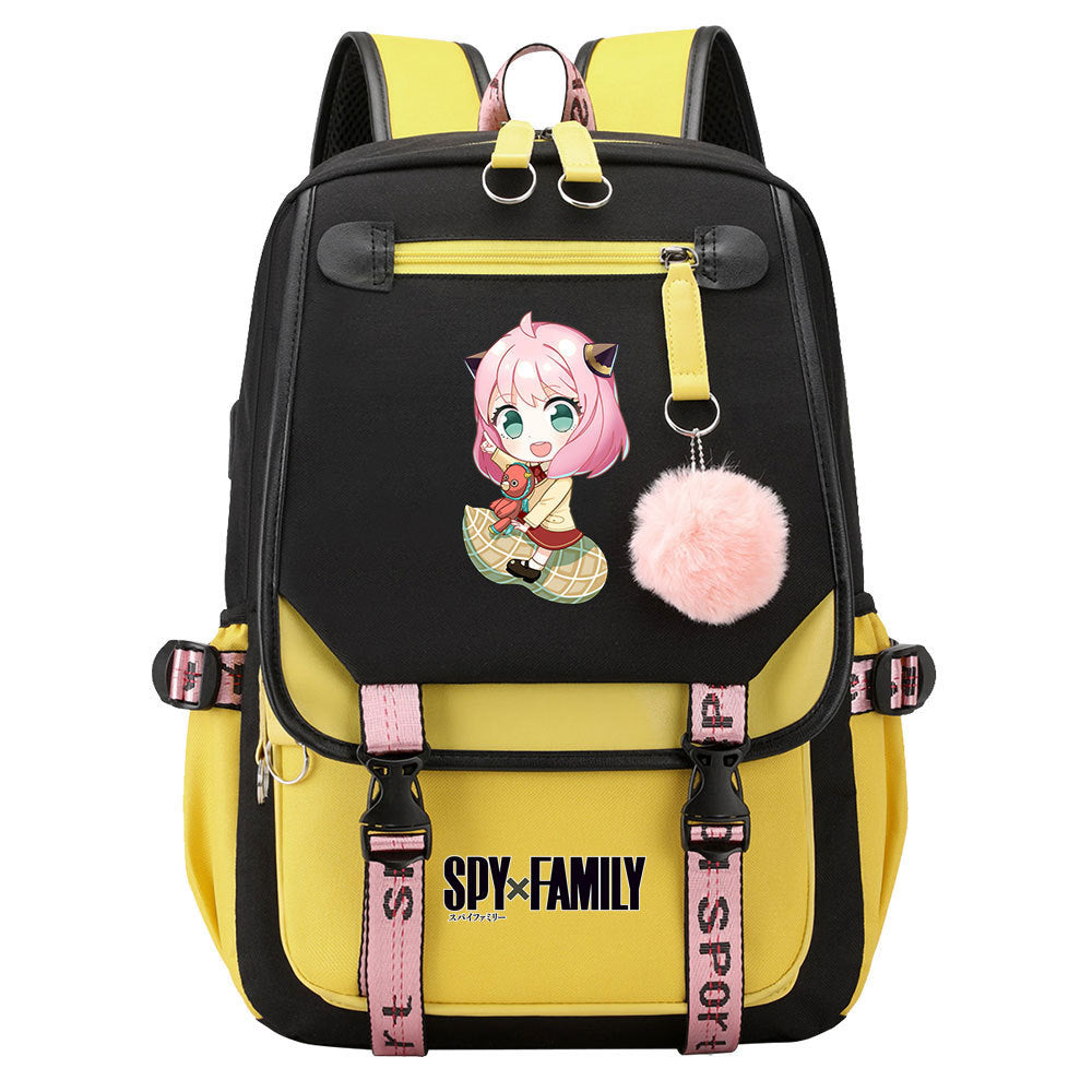 SPY×FAMILY Waterproof Backpack School Notebook Travel Bags USB Charging