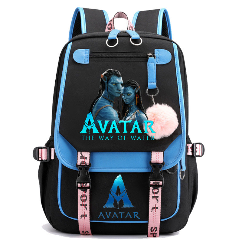 Avatar The Way of Water Waterproof Backpack School Notebook Travel Bags USB Charging