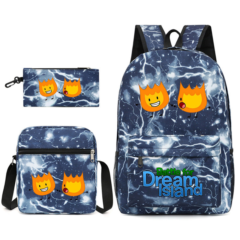 Battle for Dream Island Printed Schoolbag Backpack Shoulder Bag Pencil Bag 3pcs set for Kids Students